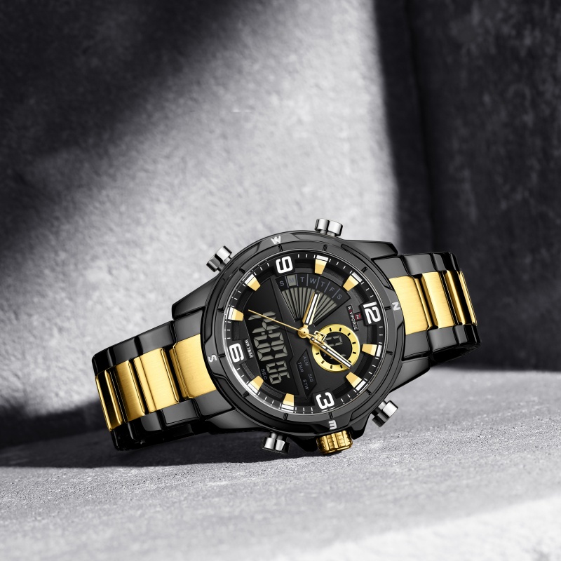 NAVIFORCE Men Dual Display Wat - đánh giá và giá Watch Display Box